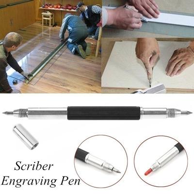 DIY Seramik Gravür Aracı Dayanıklı Anti Kayma Kolu Yazı Alaşım Ucu Çift Uçlu Gravür Kalem Scriber Markalama Gravür Araçları