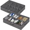 Organizzatore di Scarpe Sotto il Letto Cerniera Liscia Antipolvere Tessuto Non Tessuto 10 Scomparti Divisori Morbidi Contenitore per Scarpe Sotto il Letto per Sneakers