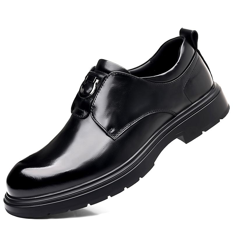 Fashion 2025 British Style Men's Leather Casual Shoes Thick Soled Wear-resistant Classic Loafers Business Men's Formal Shoes Trendy