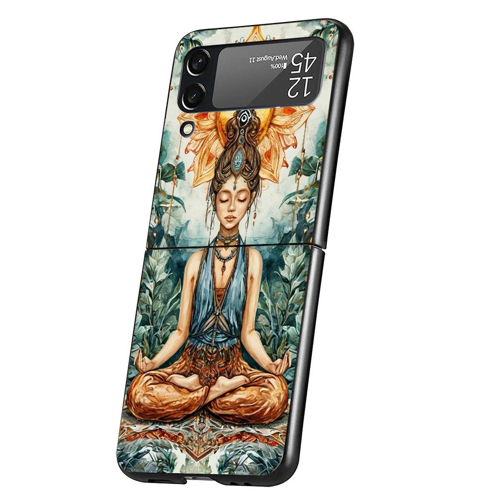 

Meditation Yoga Girl Phone Case For Samsung Galaxy Z Flip 7 6 5 4 3 5G Cover ZFlip7 ZFlip6 ZFlip4 ZFlip5 ZFlip3 Coque Fundas Gal Samsung Z Flip 5