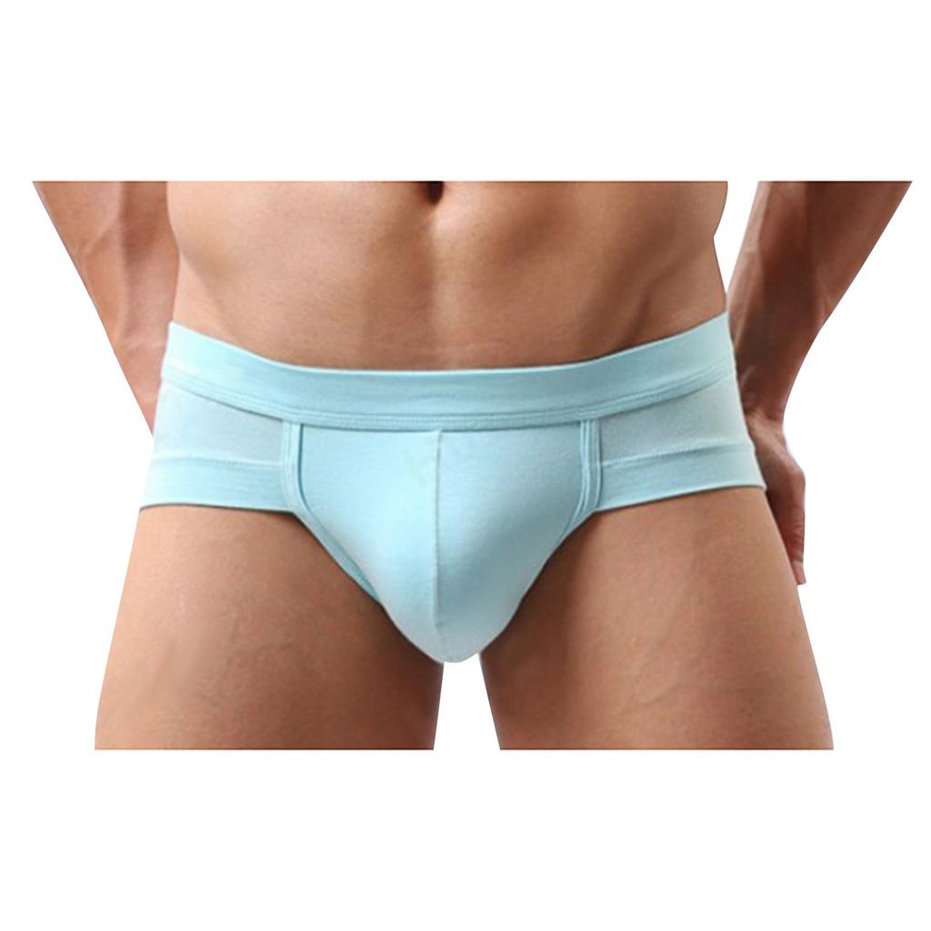 Mens Double Thong Cotton Boxers  Briefs Shorts Soft Bodybuilding Pouch Underpants
