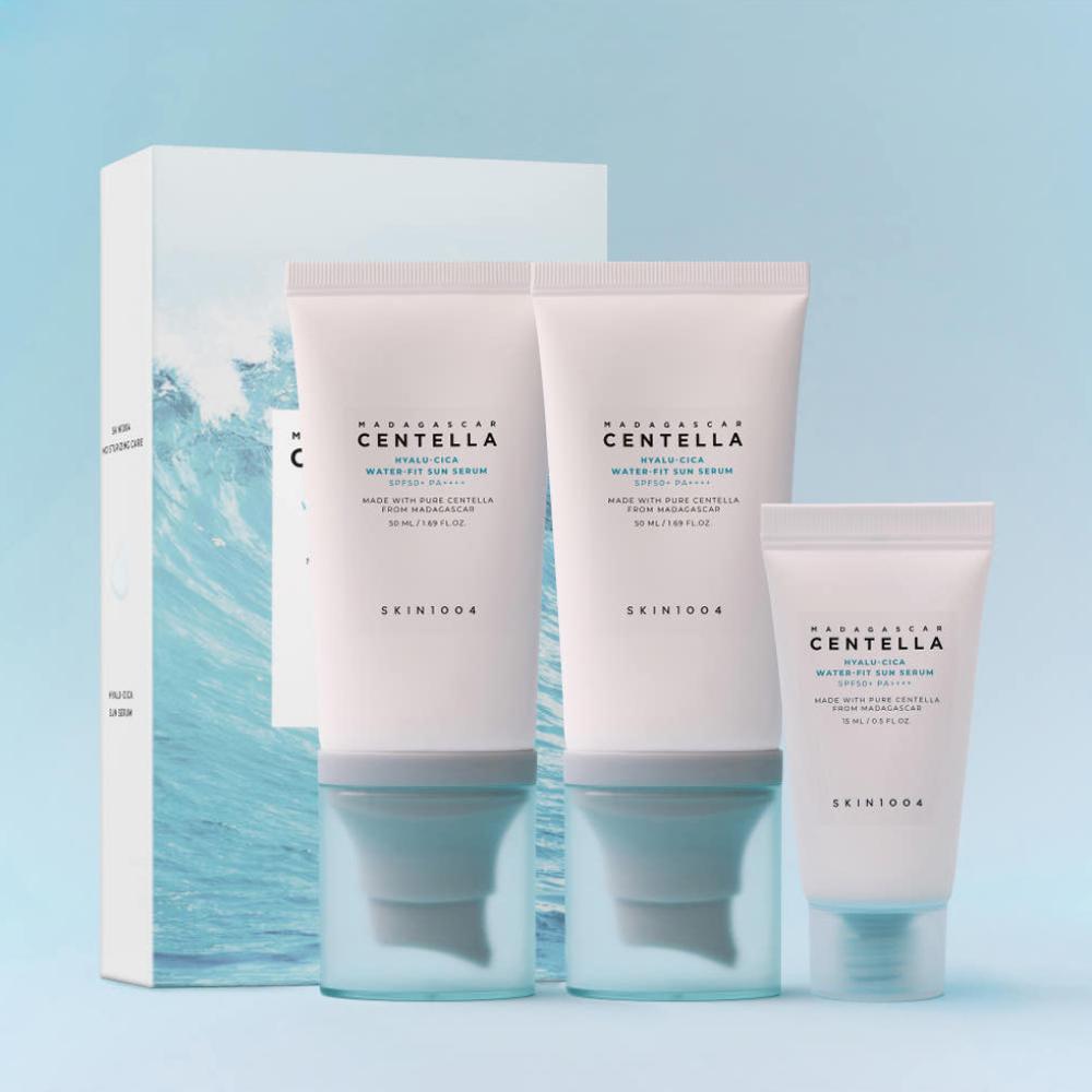 Skin1004 Madagascar Centella Hyalu-Cica Water-Fit Sun Serum Twin Pack (+ 15ml Mini)