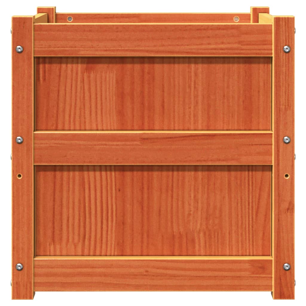 Planters 2 pcs Wax Brown Solid Pine Wood