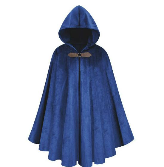 Medieval Deer Suede Velvet Cloak - Retro Warrior Cosplay Cape for Halloween