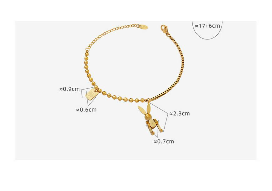 European Punk Mechanical Rabbit Pendant Box Chain Bracelet