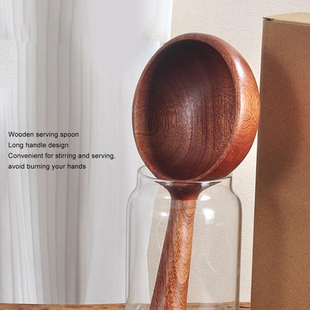 Exquisite Polishing Wooden Ladle Multifunctional Wooden Soup Ladle Wooden Kitchen Scoop Cooking
