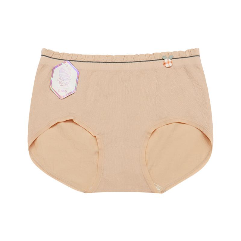 

Нижнее белье для девочек с высокой эластичностью и бесшовным эффектом, средняя талия, антибактериальное, с дышащей промежностью, с мешком, облегающее бедра M