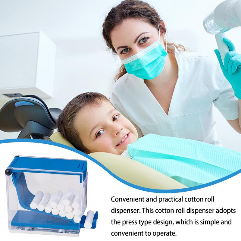 Dental Cotton Roll Dispenser Holder Press Type Box Dentist Supplies Material Storage Box Dentistry Organizer Accessories