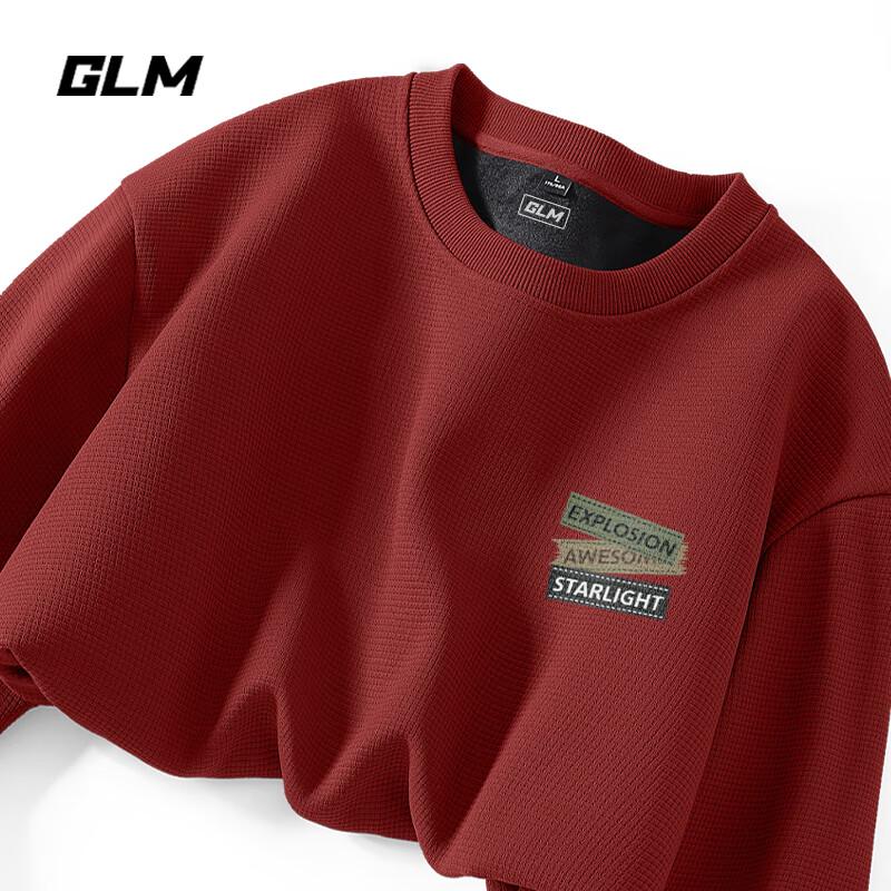 GLM Men's Waffle Knit Thermal Crewneck Sweatshirt