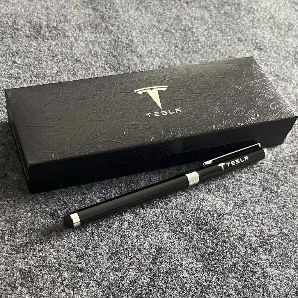 AAAIV1 High Quality Tesla Logo Neutral Pen Enthusiasts Gifts Box Business Signature Pen Student Stationery Writing Metal Pens Accessory