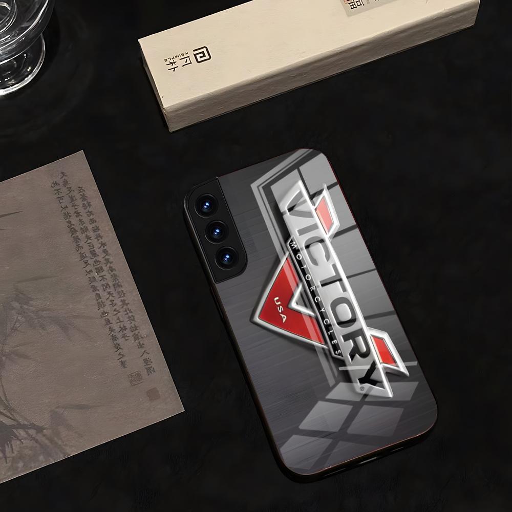 VICTORY MOTORCYCLES USA Phone Case 2025 Glass Hot For Samsung S 25 24 Ultra Plus 23 22 21 20 A 34 54 53 Water Proof Note20 M 54