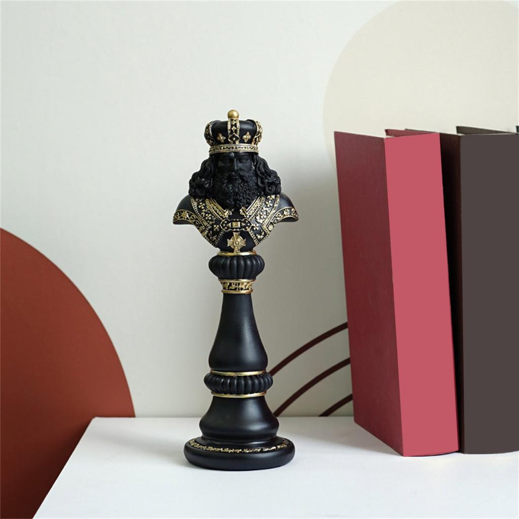 Black/White Chess Statue Queen/King/Horse Sculpture for Sophisticated Home and Office Decoration Classical Designing