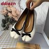Fashion Fashion Shallow Flats Slip On Shoes For Women New In 2025 Female Strange Toe Footwear Butterfly-Knot Ladies Flats With Shoes