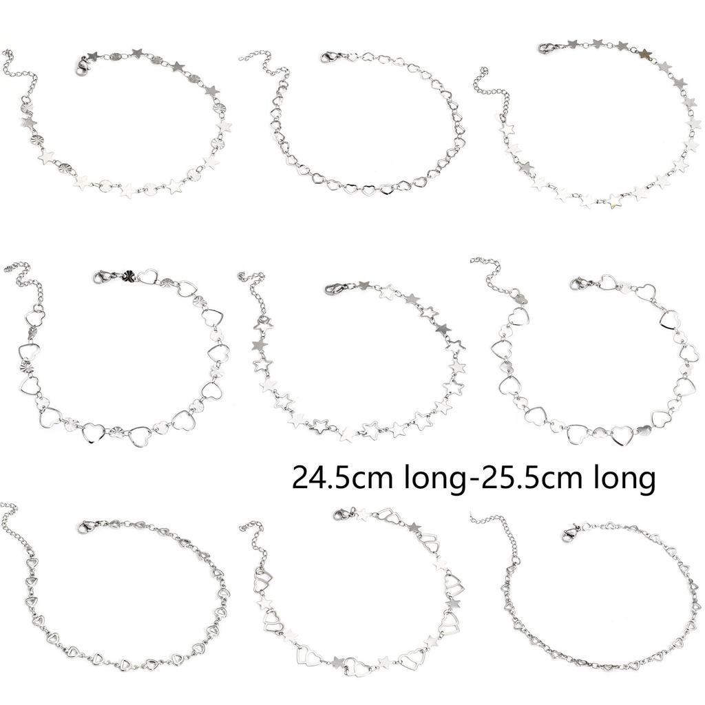 1 Piece 304 Stainless Steel Handmade Link Chain Anklet For Women Silver Color Leg Chain Foot Ankle Bracelets Jewelry Gift