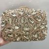 WHTUOHENG Bolso de Noche Plateado con Piedra Grande para Mujer Bolso de Mano Nupcial con Diamantes Cartera de Mano con Pedrería para Cena de Boda