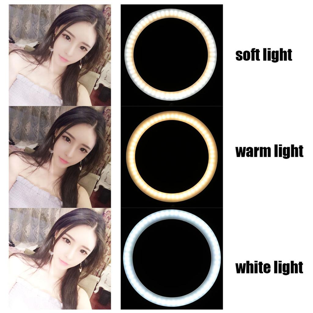 10 Inch 2400‑3000LM 12W LED Ring Light with Cell Phone Clamp Living Broadcast Selfie Fill Lamp