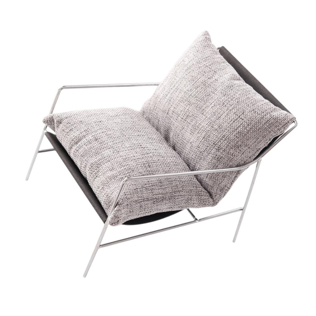 1/6 Miniatyr Sofastol For Dukkehus Tilbehør med Jernramme Realistisk Stuemøbel Utstillingsmodell