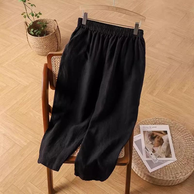 Damen Sommer High-Waist Schlankmachende Karotten Haremshose