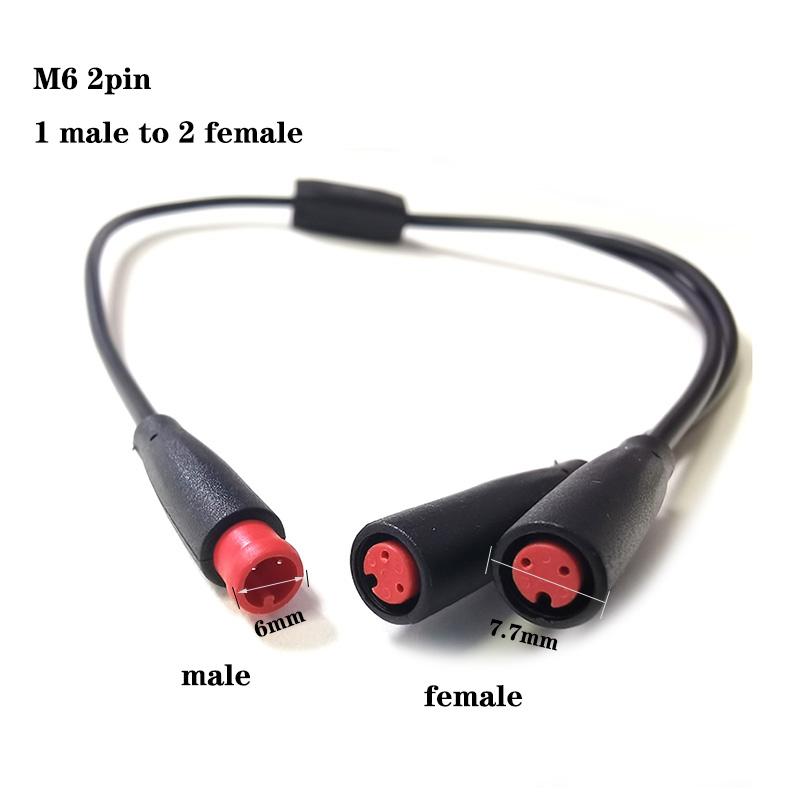6mm M6 2 3 5 Pin 1 male to 2 female Splitter Julet Electric Butt Cable Plug Connector for ebike waterproof Signal Sensor cord V