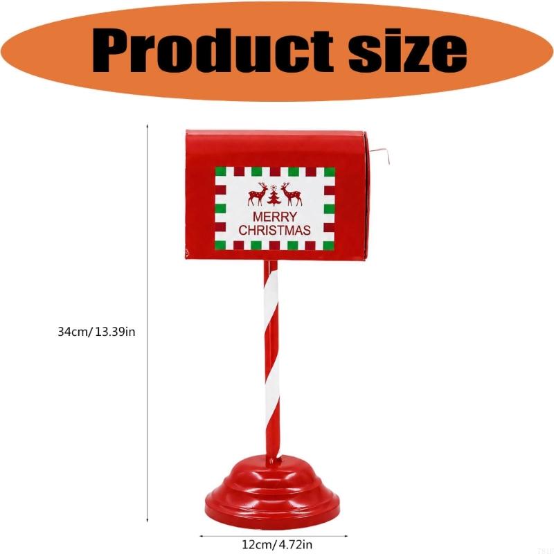 Christmas Mailbox Display Piece Freestanding Metal Holiday Porch Mailbox for Entryway Yard Shop Table Window Area, Home and