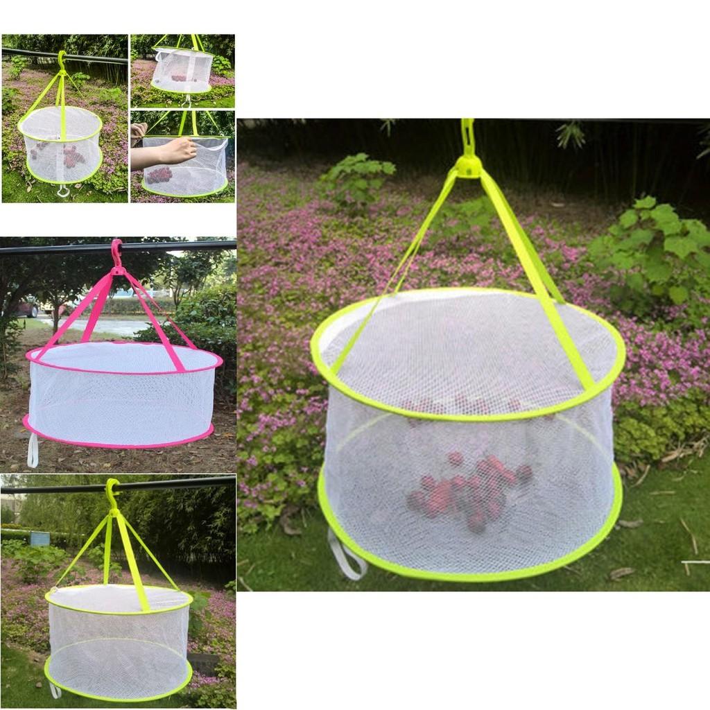 Foldable Clothes Drying Mesh Basket With Large Diameter For Sweaters And Underwear Drying