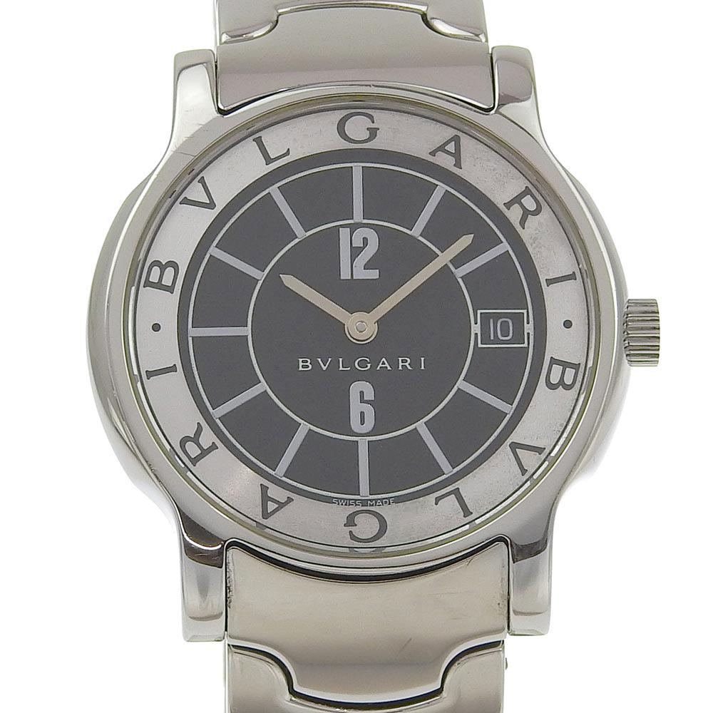 

BVLGARI Solo tempo Watches ST35S blackDial Stainless Steel Quartz Analog display mens Used