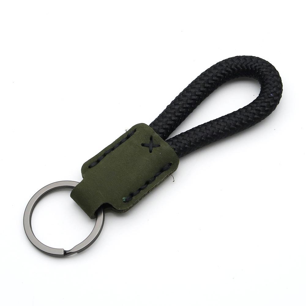 Handmade Genuine Leather Key Chain Pendant - Frosted Leather, Multifunctional Lanyard, Creative Design Key Ring