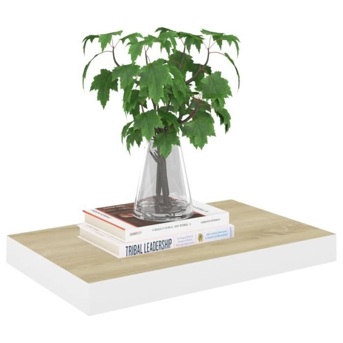 VidaXL Étagère murale flottante Chêne et blanc 50x23x3,8 cm MDF