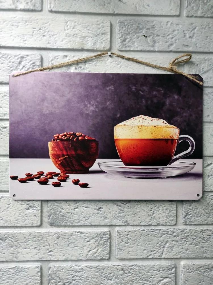 Coffee Lovers Metal Wall Art, Vintage Kitchen Cafe Poster Decor
