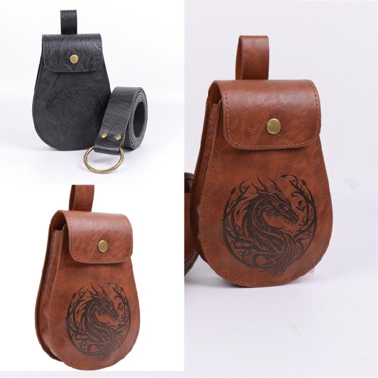Retro Medieval Faux Leather Belt Pouch Purse Middle Ages Portable Coin Purse Belt Pouch LARP Renaissances Costumes