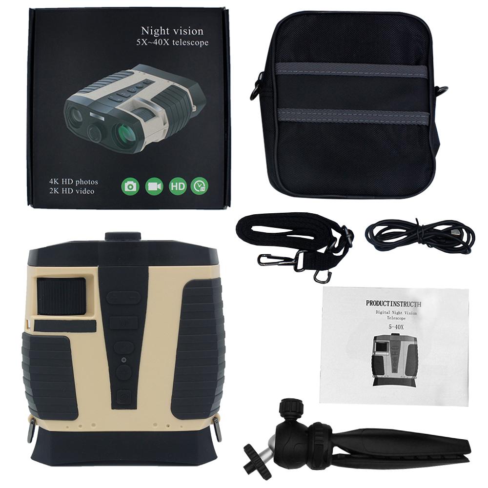 

3-дюймовий 1080p HD 8x Zoom цифровий телескоп 40mp камера перезаряджається 200m інфрачервоний бінокль нічного бачення для полювання кемпінгу Standard