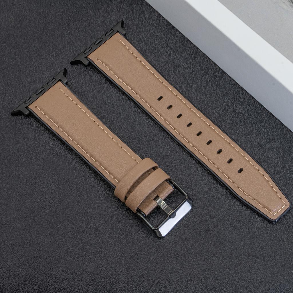 Leather Strap for Apple Watch Band Ultra 2 49mm 46mm 44mm 45mm 42mm 41mm 40mm Bracelet for Iwatch Series 10 9 8 7 6 5 4 Correas