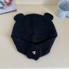 Cute three-dimensional bear ears wool hat women's autumn and winter new warm knitted ear hat tide