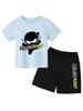 Ensemble T-shirt à manches courtes et col rond + Short pour enfants Impression 3D Respirant Garçons et Filles Enfants