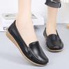 Large Size Bean Shoes for Women with One Foot Lazy Shoes Flat Non-slip Nurse Shoes Genuine Leather Soft Sole Mother Shoes