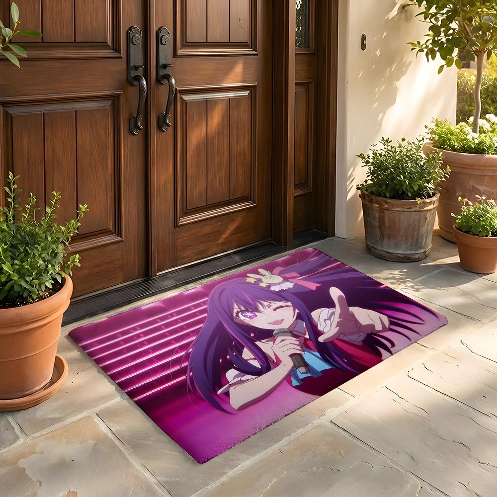 Floor Mat Soft Flannel Rug Non Slip Absorbent Mat for Bathroom Bedroom Home Decor H Hoshino Ai