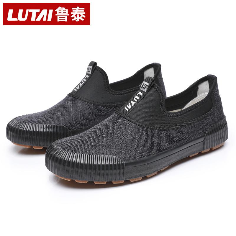 Men's shoes labor insurance shoes liberation shoes men's construction site wear-resistant farmland shoes men's canvas shoes one-pedal casual shoes