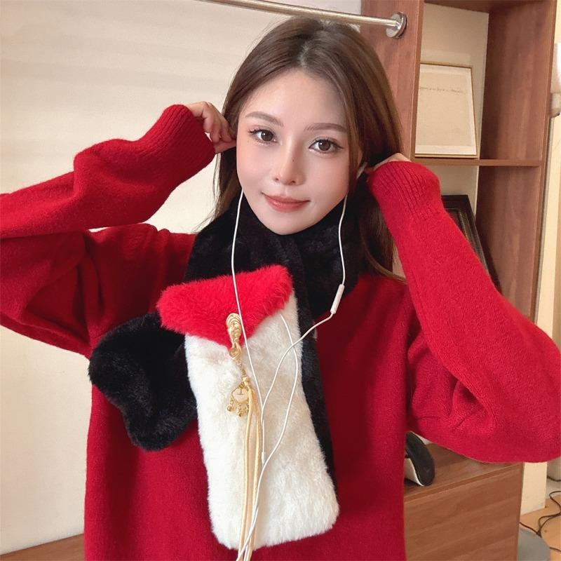 Autumn and Winter New New Scarf Women's Red Scarf To Keep Warm and Thicken the Atmosphere New Year's Day Christmas Gift