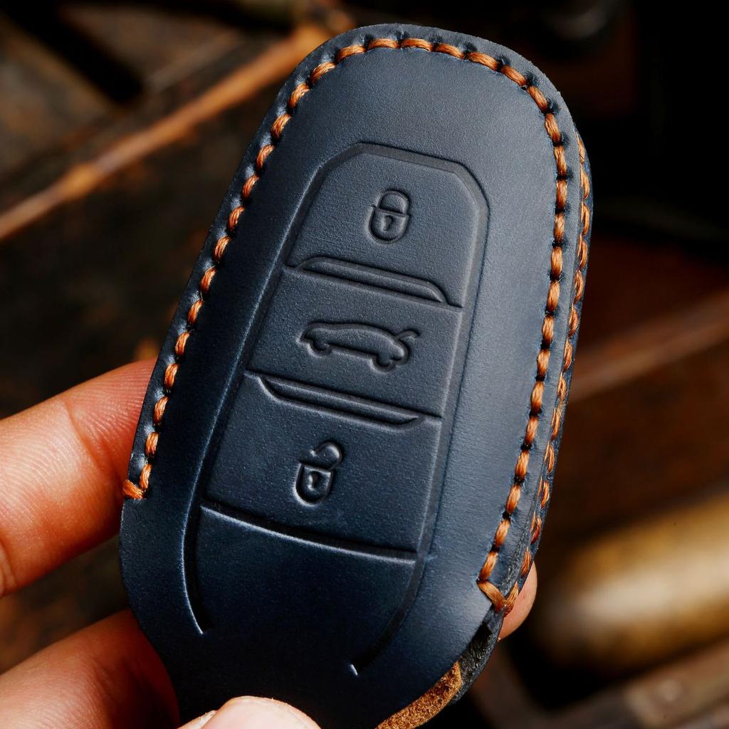Leather Protective Shell for Peugeot 308 408 508 2008 3008 4008 5008 Citroen C4L C6 C3-XR Picasso DS3 DS4 DS5 Car Key Case Cover