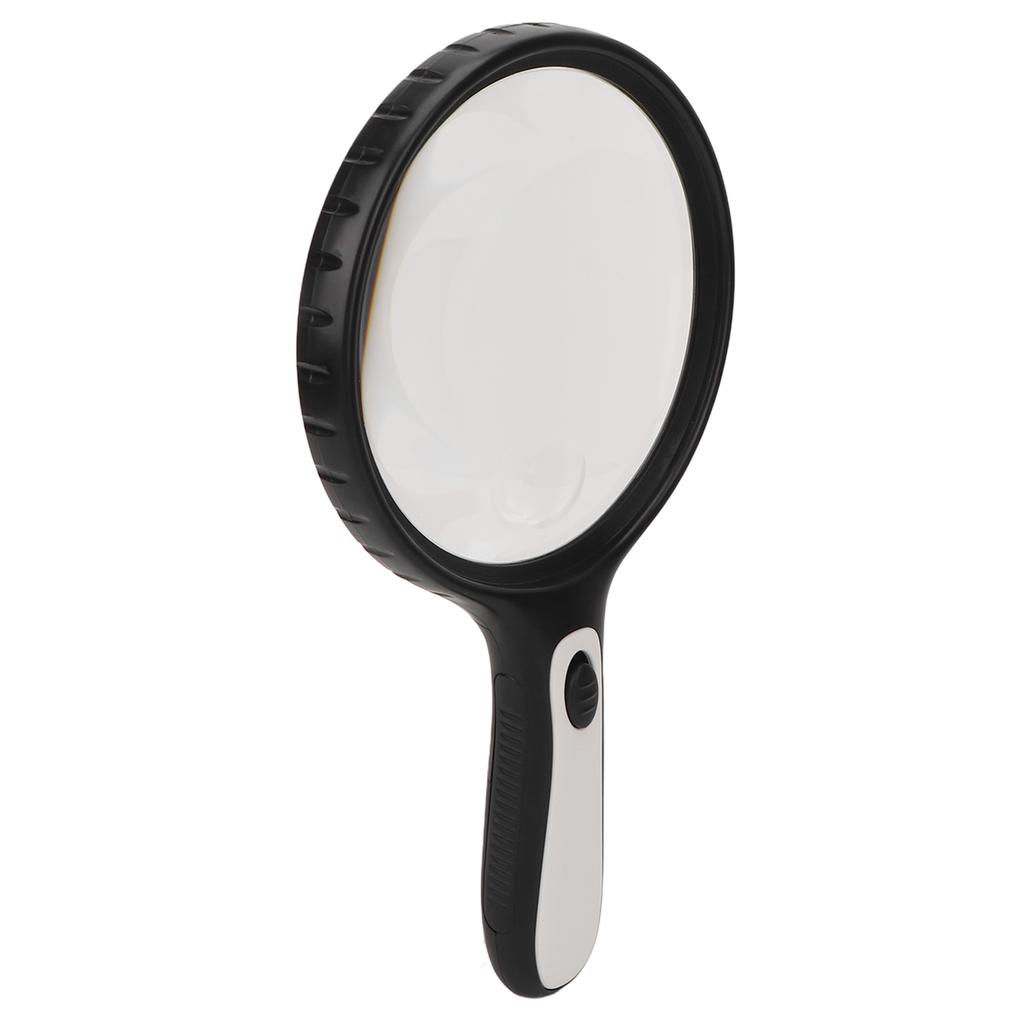 Handheld Magnifying Glass 3X 6X Double Optical Glass Lens Ergonomic Illuminated Magnifier with LED