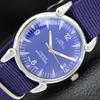 HAND-WINDING SWISS MENS VINTAGE REFURBISHED BLUE COLOR DIAL WATCH A700817-5 R205a-a700817