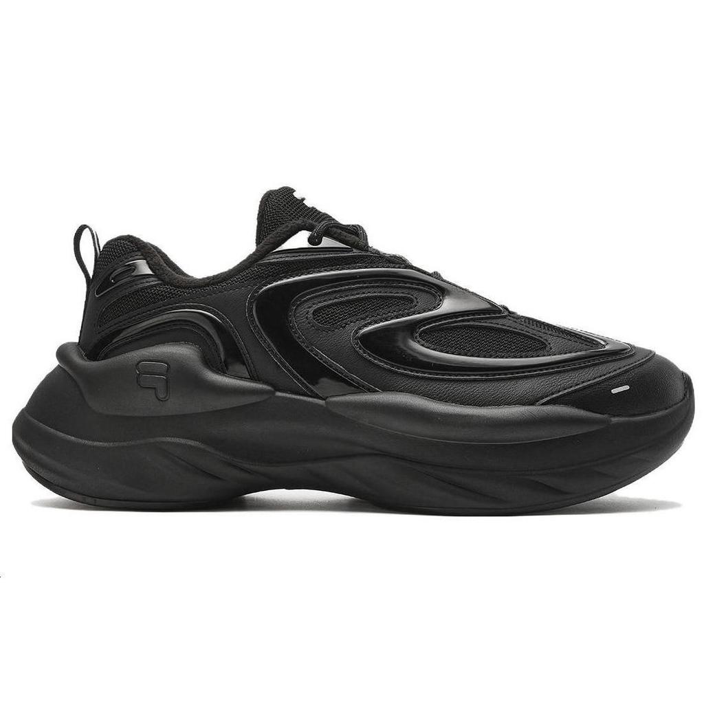 Fila Fusion Buzzard Meteor Shoes Fabric Synthetic Leather Tpu Thick Bottom Warm Low Top Casual Shoes Men Sneaker Black T12M341117FBK