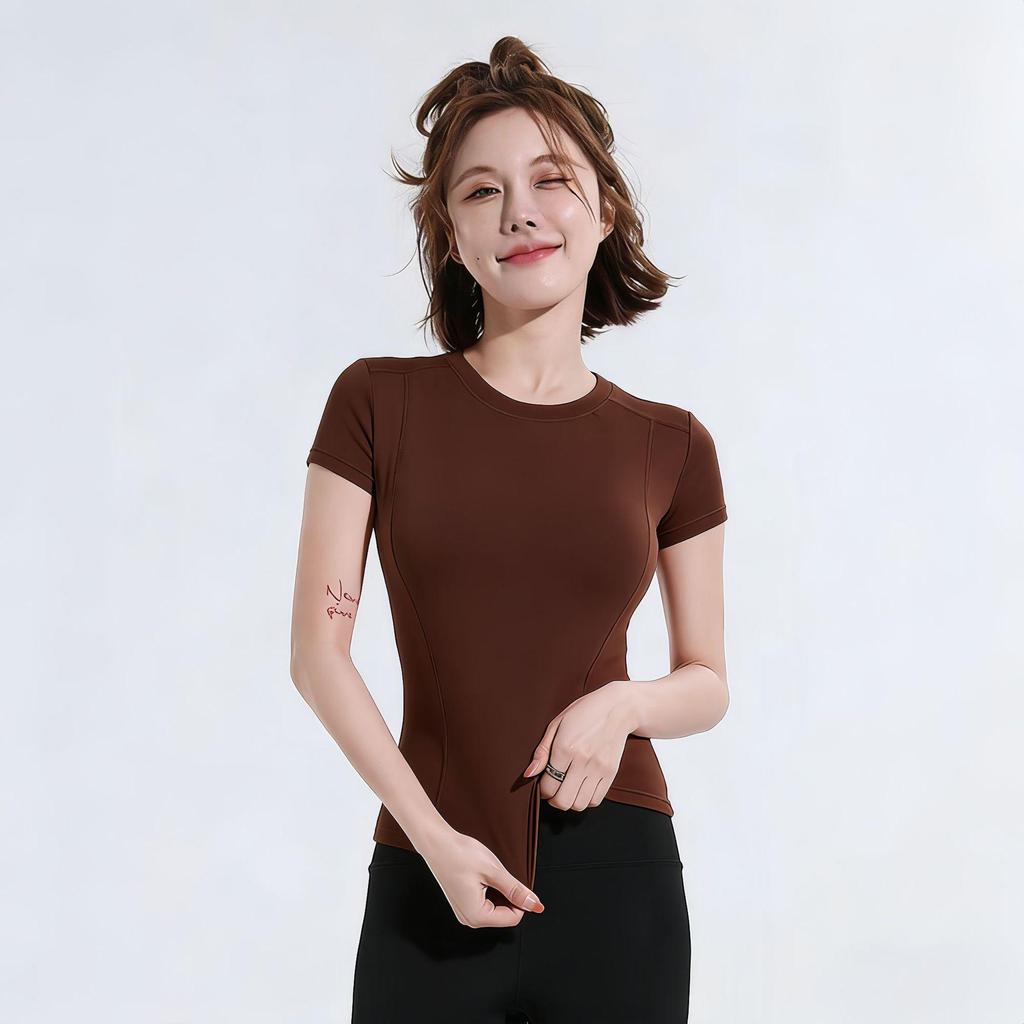 2026 Quick-Dry Spring Yoga Cropped T-Shirt: Short Sleeve Fitness Top for Badminton, Tennis, and Running
