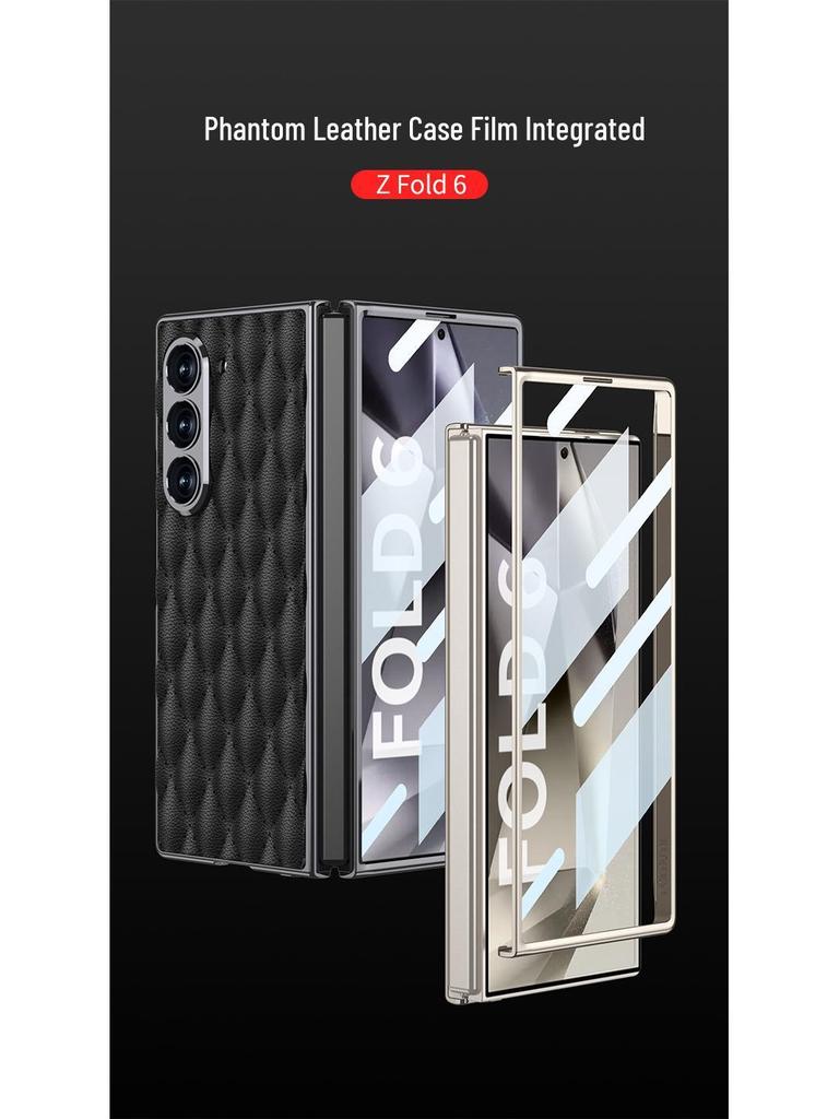 Samsung Z Fold 6 Case - Diamond Lattice, Electroplated Leather, Fragrance-Inspired Design