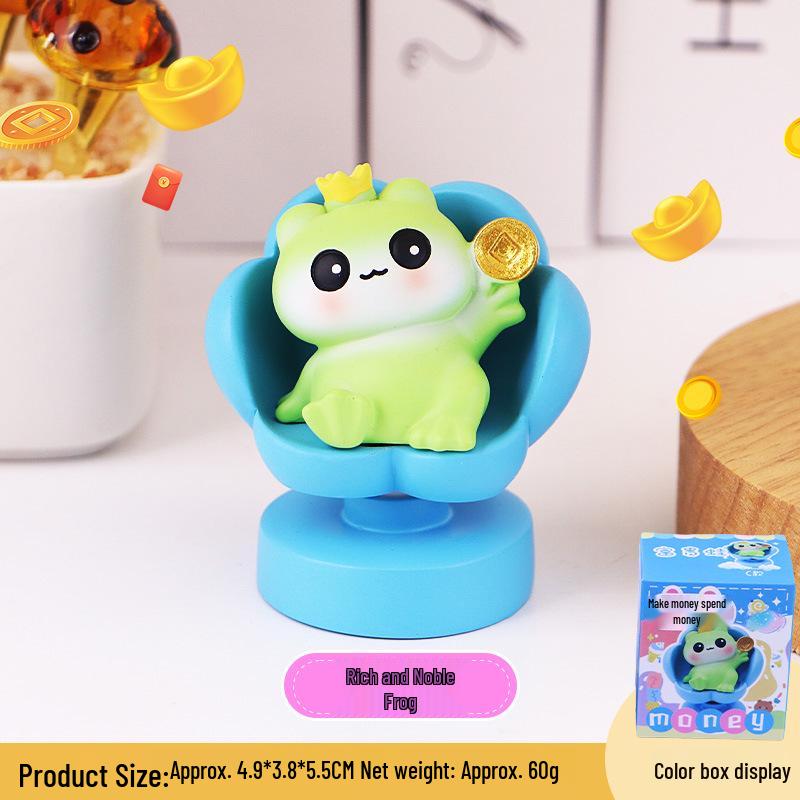 Rotatable Money Tree Ornaments: Cute Capybara Frog Desk Decoration, Creative Decompression Birthday Gift