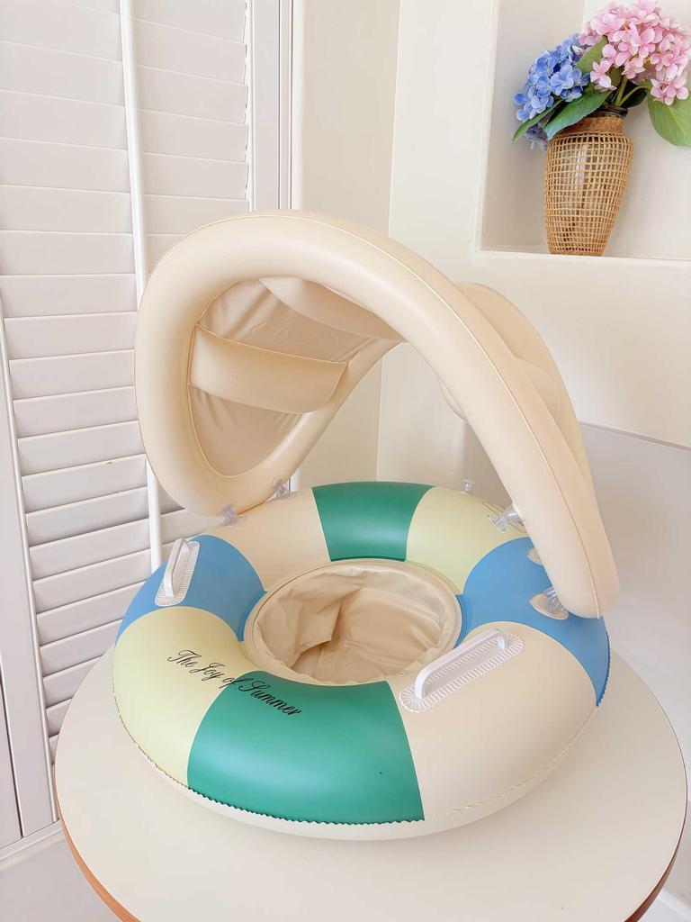 Xiao Lv Inflatable Baby Swim Ring with Removable Sunshade Canopy