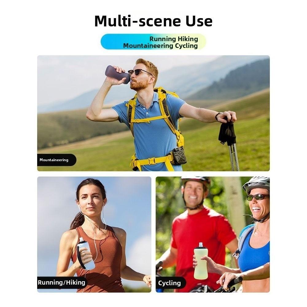 350ml Capacity Collapsible Sport Bottle Food Grade Silicone Travel Foldable Cup  Camping Trips