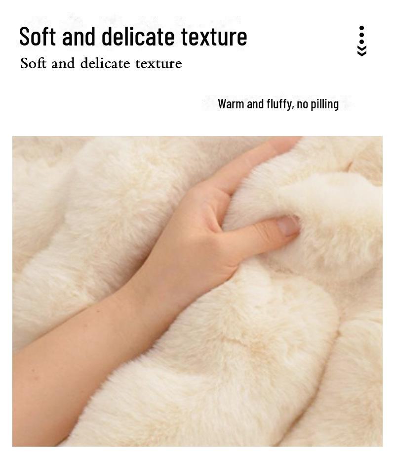 Bubble Velvet Imitation Rabbit Fur Carpet – Thick Fluff for Living Room, Bedroom, and Tatami Floor, Ideal for Autumn and Winter.