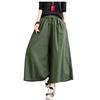 Plus Size Summer Cotton Linen Wide-Leg Pants - Lightweight, Versatile Eight-Point Culottes