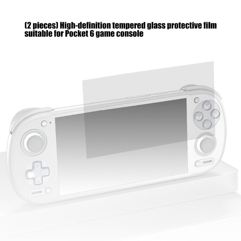 2 stuks Schermprotector voor Game Console voor Retroid Pocket 6 Gamepad Krasbestendig Gehard Glas Volledig Scherm Folie Breukbestendig